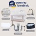 SNOW OWL™ เซ็ทเตียงนอนเด็ก All in One (ขาโยก) สี GREY  + เบาะนอนระบายอากาศ Gentle FlowZz ขนาด 50x87  
